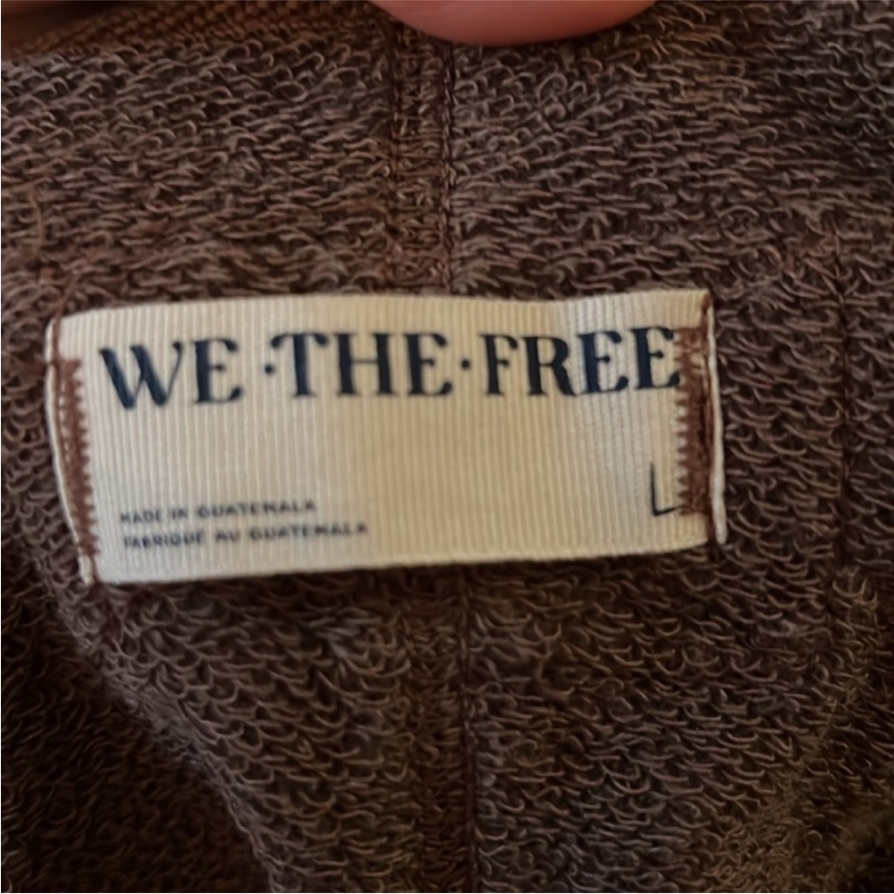 NWT Free People Free Venice V-Neck Sweatshirt In Brown Bear Size Large - Picture 5 of 5